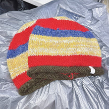 Load image into Gallery viewer, Korean Version Playful Rolled Edge Striped Knitted Hat For Women In Autumn And Winter Warm Ear Protection Cold Hat Woolen Hat
