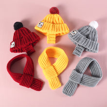 Load image into Gallery viewer, Knitted Pet Hat Cap Dog Cat Winter Scarf Cap Suit Funny Warm Pet Beanie Clothing Large dog Labrador Golden Retriever Cap Winter Pet Accessory
