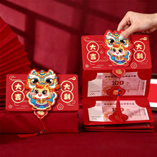 Load image into Gallery viewer, 2026 Horse Year 3D Cartoon Folding Red Envelope Thickened Paper Hongbao Lucky Money Pocket Blessing Good Luck Red Bags
