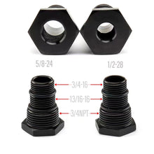 Load image into Gallery viewer, Car Oil Filter Conversion Adapter Fitting 1/2-28 &amp; 5/8-24 Threads for Car Modification 3-Layer Thread Design Aluminum Alloy

