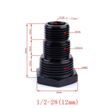 Load image into Gallery viewer, Car Oil Filter Conversion Adapter Fitting 1/2-28 &amp; 5/8-24 Threads for Car Modification 3-Layer Thread Design Aluminum Alloy
