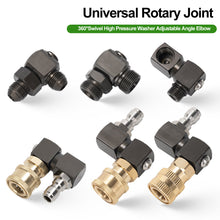 Load image into Gallery viewer, 360-Degree Swivel High Pressure Washer Adjustable Angle Elbow with 1/4" Quick Connect Brass Quick Connector for Car Washing &amp; Cleaning Equipment
