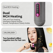 Load image into Gallery viewer, Wireless Mini Hair Styler Portable Rechargeable Curling &amp; Straightening Comb Temperature Adjustable Dual-purpose for Travel Beauty Hair Tool
