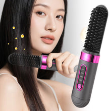 Load image into Gallery viewer, Wireless Mini Hair Styler Portable Rechargeable Curling &amp; Straightening Comb Temperature Adjustable Dual-purpose for Travel Beauty Hair Tool
