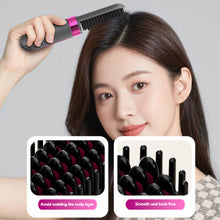 Load image into Gallery viewer, Wireless Mini Hair Styler Portable Rechargeable Curling &amp; Straightening Comb Temperature Adjustable Dual-purpose for Travel Beauty Hair Tool
