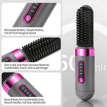 Load image into Gallery viewer, Wireless Mini Hair Styler Portable Rechargeable Curling &amp; Straightening Comb Temperature Adjustable Dual-purpose for Travel Beauty Hair Tool
