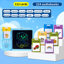 Load image into Gallery viewer, 2 in 1 Talking Flash Cards &amp; LCD Writing Tablet Educational Montessori-style Writing Drawing Interactive Board For Toddlers Preschool Boys &amp; Girls
