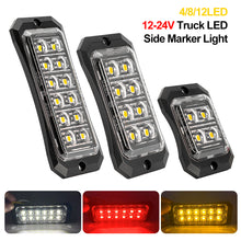 Load image into Gallery viewer, 4/8/12 LED Truck LED Side Marker Light Strobe Flash Warning Light 12-24V Waterproof Lens Light for Trucks &amp; Trailers
