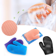 Load image into Gallery viewer, Outdoor TPU Honeycomb Cleaning Bath Gloves Honeycomb Shaped Cleaning Exfoliating Bath Gloves Makeup Remover Finger Cover
