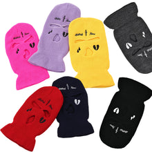 Load image into Gallery viewer, Winter 3-Hole Knitted Beanie Funny Woolen Pull-Over Hat Windproof Thermal Neck and Ear Warmer Sports Headgear for Outdoor Cycling Skiing
