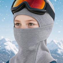 Load image into Gallery viewer, Kids Winter Thermal Headgear Solid Color Fleece Lined Thickened Cold Protection Face Mask Outdoor Skiing Cycling Neck and Face Head Covering
