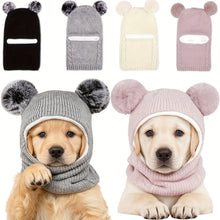 Load image into Gallery viewer, Knitted Warm Pet Hat For Medium Large Dogs Noise Reduction Calming Year Round Photography Headwear
