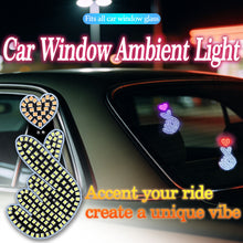 Load image into Gallery viewer, Dynamic LED Car Window Ambient Light Sticker Heart &amp; Pattern Display for Front/Rear Windshield USB/12V Decoration Light
