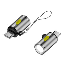 Load image into Gallery viewer, Key Chain 2.5cm USB Type C Plug LED Mini Flashlight LED Light Torches For Phone Power Banks Camping Hiking Travel
