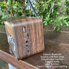 Load image into Gallery viewer, Retro Wireless Radio Portable AM/FM/SW with USB Rechargeable Battery With antenna AUX and TF card playback suitable for home
