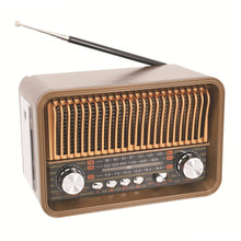 Load image into Gallery viewer, Retro Wireless Radio Portable AM/FM/SW with USB Rechargeable Battery With antenna AUX and TF card playback suitable for home
