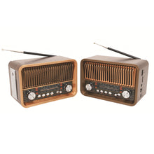 Load image into Gallery viewer, Retro Wireless Radio Portable AM/FM/SW with USB Rechargeable Battery With antenna AUX and TF card playback suitable for home
