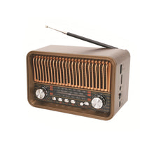 Load image into Gallery viewer, Retro Wireless Radio Portable AM/FM/SW with USB Rechargeable Battery With antenna AUX and TF card playback suitable for home
