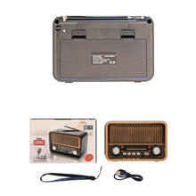 Load image into Gallery viewer, Retro Wireless Radio Portable AM/FM/SW with USB Rechargeable Battery With antenna AUX and TF card playback suitable for home
