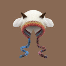 Load image into Gallery viewer, Cute Thick Plush Knitted Hat Girls Winter Warm Ear Protection Beanies Hat Women Comfortable Horn Pullover Hats

