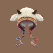 Load image into Gallery viewer, Cute Thick Plush Knitted Hat Girls Winter Warm Ear Protection Beanies Hat Women Comfortable Horn Pullover Hats
