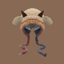 Load image into Gallery viewer, Cute Thick Plush Knitted Hat Girls Winter Warm Ear Protection Beanies Hat Women Comfortable Horn Pullover Hats
