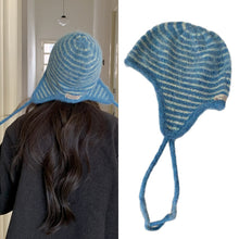 Load image into Gallery viewer, Winter Hat Women Wool Knitted Striped Beanie Baggy Cap Warm Windproof Outdoor Ski Balaclava Casual

