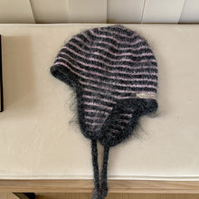 Load image into Gallery viewer, Winter Hat Women Wool Knitted Striped Beanie Baggy Cap Warm Windproof Outdoor Ski Balaclava Casual
