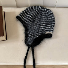 Load image into Gallery viewer, Winter Hat Women Wool Knitted Striped Beanie Baggy Cap Warm Windproof Outdoor Ski Balaclava Casual
