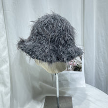Load image into Gallery viewer, Ins Atmosphere Retro Plush Bucket Hats for Women Autumn and Winter Casual Warm Show Face Small Versatile Literary Knitted Cap
