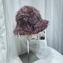 Load image into Gallery viewer, Ins Atmosphere Retro Plush Bucket Hats for Women Autumn and Winter Casual Warm Show Face Small Versatile Literary Knitted Cap
