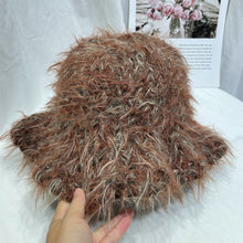 Load image into Gallery viewer, Ins Atmosphere Retro Plush Bucket Hats for Women Autumn and Winter Casual Warm Show Face Small Versatile Literary Knitted Cap
