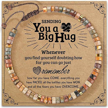 Load image into Gallery viewer, Motivational Bracelet Gift Positive Affirmation Healing Crystal Energy Anxiety Relief Friendship Encouragement Good Luck Charm for Women Men Teens
