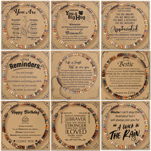 Load image into Gallery viewer, Motivational Bracelet Gift Positive Affirmation Healing Crystal Energy Anxiety Relief Friendship Encouragement Good Luck Charm for Women Men Teens
