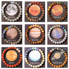 Load image into Gallery viewer, Solar System Planets Stone Bracelet Lucky Charm Moon Sun Saturn Bead Daily Wear &amp; Meditation For Men Hand Rosary Accessories
