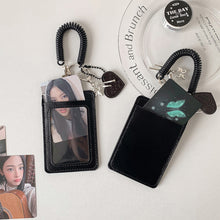 Load image into Gallery viewer, PU Leather Card ID Holder With Lanyard &amp; Strap Clear For Office Work &amp; School Fans Collectors Use Daily ID Access Card Protector Sleeve
