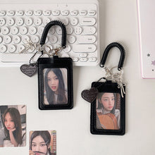 Load image into Gallery viewer, PU Leather Card ID Holder With Lanyard &amp; Strap Clear For Office Work &amp; School Fans Collectors Use Daily ID Access Card Protector Sleeve

