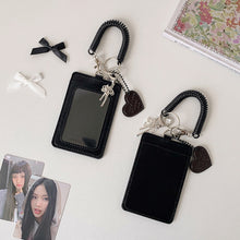 Load image into Gallery viewer, PU Leather Card ID Holder With Lanyard &amp; Strap Clear For Office Work &amp; School Fans Collectors Use Daily ID Access Card Protector Sleeve
