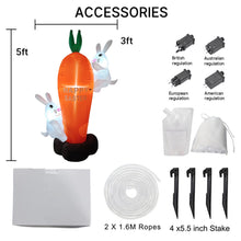 Load image into Gallery viewer, 5.9/8.9FT Easter Glowing Inflatable Balloon Bunny/Carrot/Egg Figure LED Waterproof Holiday Easter Celebration Spring Garden Yard Lawn Decor

