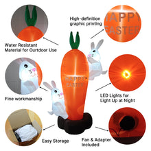 Load image into Gallery viewer, 5.9/8.9FT Easter Glowing Inflatable Balloon Bunny/Carrot/Egg Figure LED Waterproof Holiday Easter Celebration Spring Garden Yard Lawn Decor
