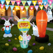 Load image into Gallery viewer, 5.9/8.9FT Easter Glowing Inflatable Balloon Bunny/Carrot/Egg Figure LED Waterproof Holiday Easter Celebration Spring Garden Yard Lawn Decor
