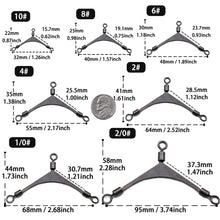 Load image into Gallery viewer, 15PCS American Shoulder Swivel 360° Rotating Connector to Prevent Leader Line Tangling Professional 3-Way Swivel Fishing Rig Accessory
