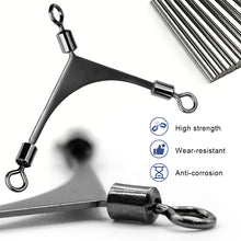 Load image into Gallery viewer, 15PCS American Shoulder Swivel 360° Rotating Connector to Prevent Leader Line Tangling Professional 3-Way Swivel Fishing Rig Accessory
