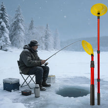 Load image into Gallery viewer, Winter Outdoor Aluminum Alloy Telescopic Ice Fishing Scoop 80CM 3-Section Portable Long Handle Ice Skimmer Ice Chips Removal Tool
