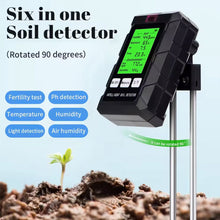 Load image into Gallery viewer, 6 in 1 Soil Tester for Garden Moisture pH Temperature Light Fertility Meter Soil Test Kit for Potted Plants Indoor Outdoor Plant Care Tool
