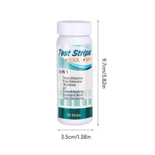 Load image into Gallery viewer, 6 in 1 Pool Water Test Strips Anti-VC Interference for Total Chlorine Free Chlorine pH Alkalinity Hardness &amp; Cyanuric Acid Suitable for Swimming Pool, Spa, Aquarium &amp; Drinking Water
