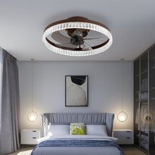 Load image into Gallery viewer, Ceiling Fans with Lights, Minimalist Ring Led Chandelier Fan with Remote Control Modern Ceiling Lamp for Bedroom Nursery Living Room
