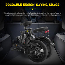 Load image into Gallery viewer, Adult Electric Bicycles 500 W Motor 15.5 MPH Max Speed, 16inch Tire, 42 V 10.4 AH Removable Battery for Electric Bike, Multi-Shock Absorption, City Commuter,  Fold able  Adult Electric Bicycle
