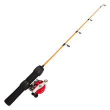Load image into Gallery viewer, 50CM Portable Solid Fiberglass Ice Fishing Rod Ultra Short Section Straight Handle Shrimp Rod with Fishing Reel Fishing Supplies
