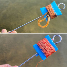 Load image into Gallery viewer, Stainless Steel Ground Spike Turtle Hook 10M Barbed Double Hook Line Rig with Braided Line Buffer Elastic Band Accessories
